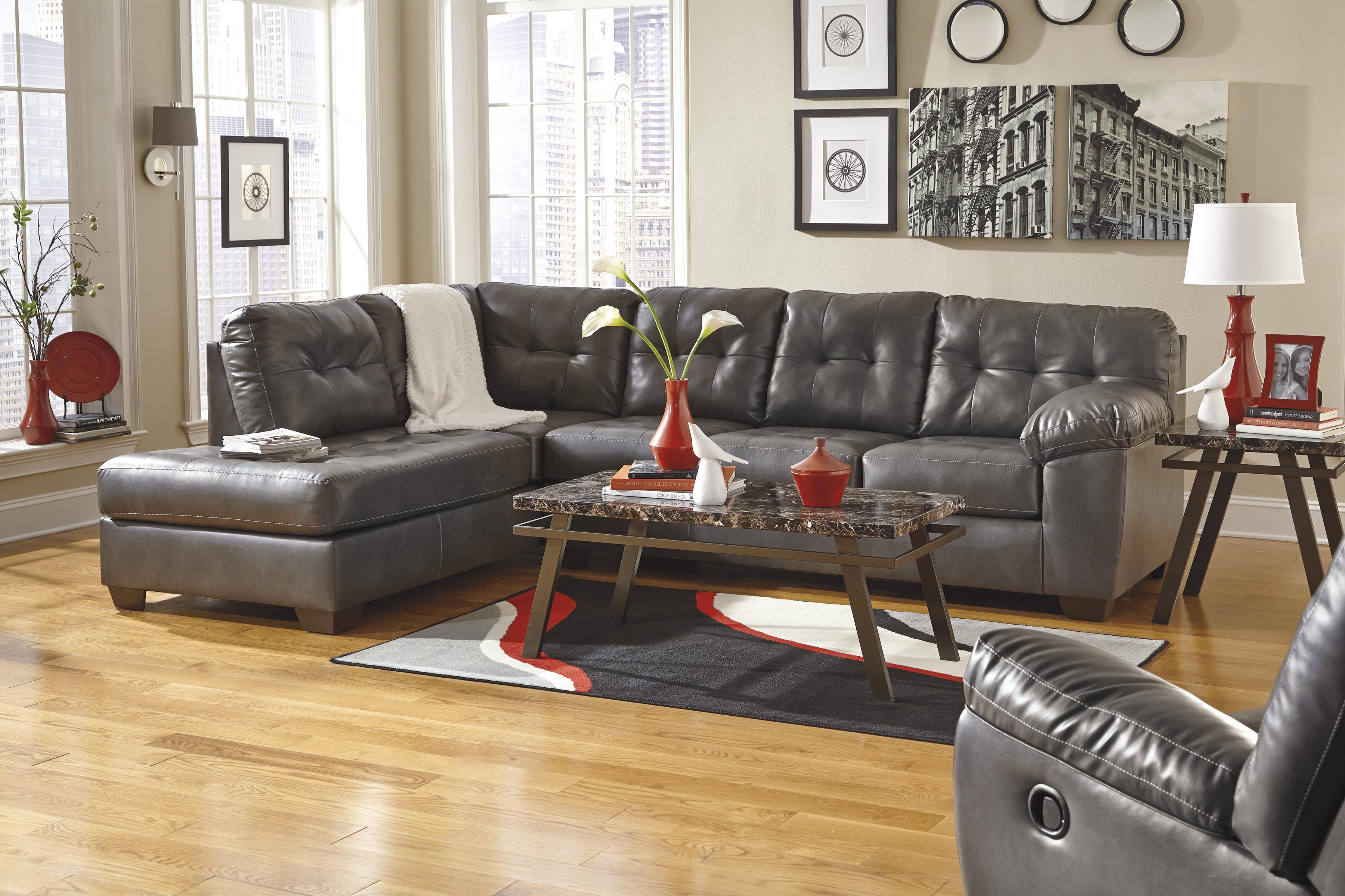 Signature Design by Ashley Alliston DuraBlend® Gray Sectional w/ Left